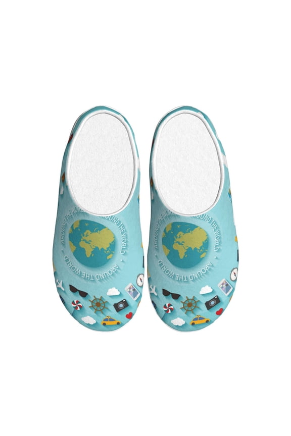 Travelling on Airplane for Women's Lamb-hug Comfy Fleece House Slippers Memory Foam, Slip-on House Shoes Indoor Outdoor-37/38