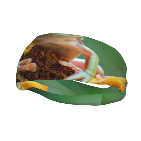 Picia Tree Frog Sitting On Sunflowes Print Mens Running Headband,Mens Sweatband Sports Headband for Running,Cycling,Basketball,Yoga,Fitness Workout
