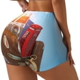 thumbnail image 1 of Picia Trip to London Printed Workout Shorts for Women Seamless Scrunch Butt Lifting High Waisted Yoga Gym Booty Running Moisture-wicking Short Pants-, 1 of 9