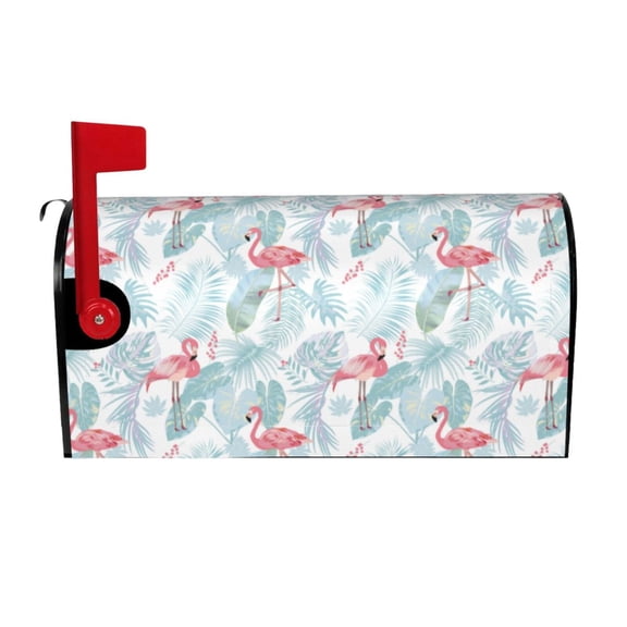 Picia Tropical Flamingo Magnetic Mailbox Cover Standard Size-25.5x21 in