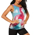 thumbnail image 1 of Picia Tropical Flamingo Pool Float Pattern Women's Workout Tank Top,Breathable Activewear,Slim Fit Athletic Top,Versatile Workout Moisture-wicking top-X-Large, 1 of 9