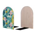 thumbnail image 1 of Picia Tropical Floral Pattern Wood Bookends for Shelves,Non-slip Bookends, Heavy Duty Wooden Bookend Support,1 Pair, 1 of 8
