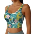 thumbnail image 1 of Picia Tropical Floral Sports Bra for Women,Padded Strappy Sports Bras Medium Support Yoga Bra with Removable Cups,Running Yoga Bra-Large, 1 of 9
