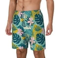 thumbnail image 1 of Picia Tropical Floral pattern Mens Swim Trunks with Compression Liner Stretch Beach Shorts Quick Dry with Zipper Pockets No-Chafing Board Shorts-3X-Large, 1 of 9