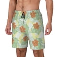 thumbnail image 1 of Picia Tropical Flowers pattern Mens Swim Trunks with Compression Liner Stretch Beach Shorts Quick Dry with Zipper Pockets No-Chafing Board Shorts-Large, 1 of 9