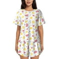 thumbnail image 1 of Picia Tropical Fruit Pajamas Sets for Women Soft Short-Sleeved Pjs with Lounge Shorts Two Piece Sleepwear-Small, 1 of 9