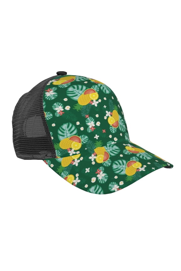 Tropical Fruit Pattern Trucker Hat,Baseball Cap,Sun Protection Cap,Stylish Headwear,Leisure Cap,Outdoor Sports Cap