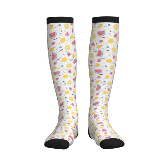Picia Tropical Fruit Printed Sports Compression Socks - 15-20mmHg Graduated Compression, High-Performance Soft and Breathable Socks for Men and Women