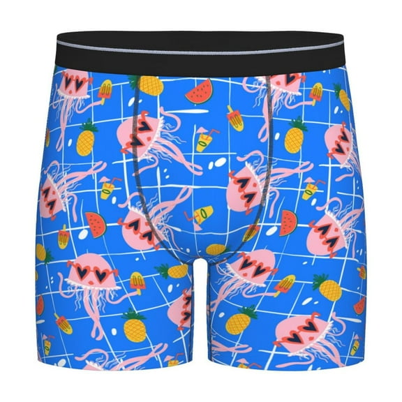 Picia Tropical Jellyfishes Pattern Men's Athletic Long Leg Briefs , Performance Stretch Underwearļ¼Moisture-Wicking