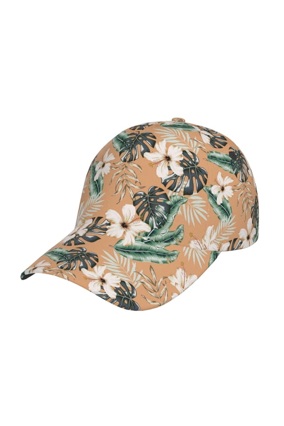 Tropical Leaves Flower pattern Trucker Low Profile Hat Men Women Baseball Cap Dad Hat Adjustable Unconstructed Plain Cap