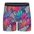 thumbnail image 1 of Picia Tropical Leaves Pattern Men's Athletic Long Leg Briefs , Performance Stretch Underwear，Moisture-Wicking, 1 of 7