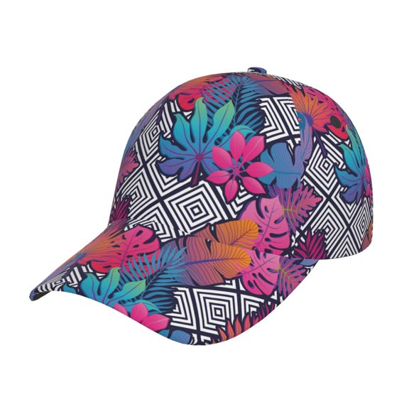 Picia Tropical Leaves pattern Trucker Low Profile Hat Men Women Baseball Cap Dad Hat Adjustable Unconstructed Plain Cap