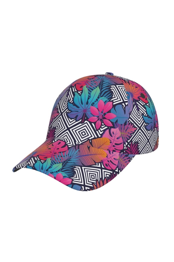 Tropical Leaves pattern Trucker Low Profile Hat Men Women Baseball Cap Dad Hat Adjustable Unconstructed Plain Cap