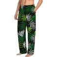 thumbnail image 1 of Picia Tropical Leaves1 Mens Soft Woven Cotton Elastic Waistband Sleep Pajama Pant Lounge Sleep Pant With Pockets And Drawstring-X-Large, 1 of 9