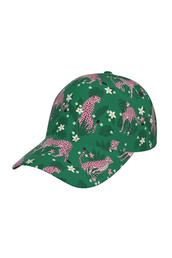 Tropical Leopard pattern Trucker Low Profile Hat Men Women Baseball Cap Dad Hat Adjustable Unconstructed Plain Cap