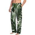 thumbnail image 1 of Picia Tropical Palm Leaves1 Mens Soft Woven Cotton Elastic Waistband Sleep Pajama Pant Lounge Sleep Pant With Pockets And Drawstring-Large, 1 of 9