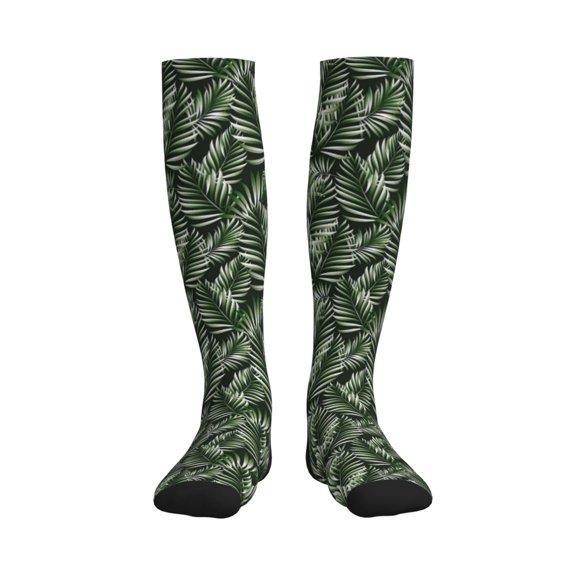 Picia Tropical Palm Leaves1 Printed Sports Compression Socks - 15-20mmHg Graduated Compression, High-Performance Soft and Breathable Socks for Men and Women