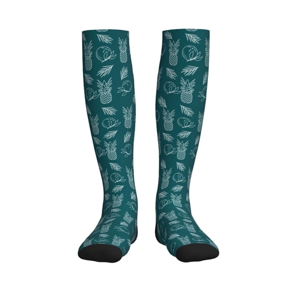 Picia Tropical Pineapple Printed Sports Compression Socks - 15-20mmHg Graduated Compression, High-Performance Soft and Breathable Socks for Men and Women