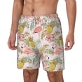 thumbnail image 1 of Picia Tropical Pink Flamingo Pineapple pattern Mens Swim Trunks with Compression Liner Stretch Beach Shorts Quick Dry with Zipper Pockets No-Chafing Board Shorts-Small, 1 of 1