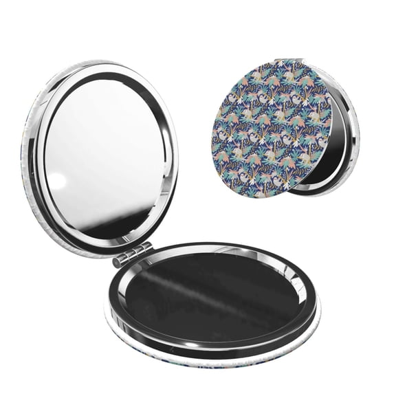 Picia Tropical Sloth for Compact Vanity Mirror , Travel Makeup Mirror , Portable Magnifying Cosmetic Mirror for Daily, Work, Business-Round Shape