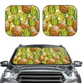 thumbnail image 1 of Picia Tropical Summer Fruit 2 Piece Car Windshield Sun Shade Foldable | Foldable Sun Shield for Front Window Blocks UV Rays and Keeps Your Vehicle Cool-Large, 1 of 7
