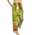 thumbnail image 1 of Picia Tropical Summer Fruit Womens Soft Woven Cotton Elastic Waistband Sleep Pajama Pant Lounge Sleep Pant With Pockets And Drawstring-Large, 1 of 9
