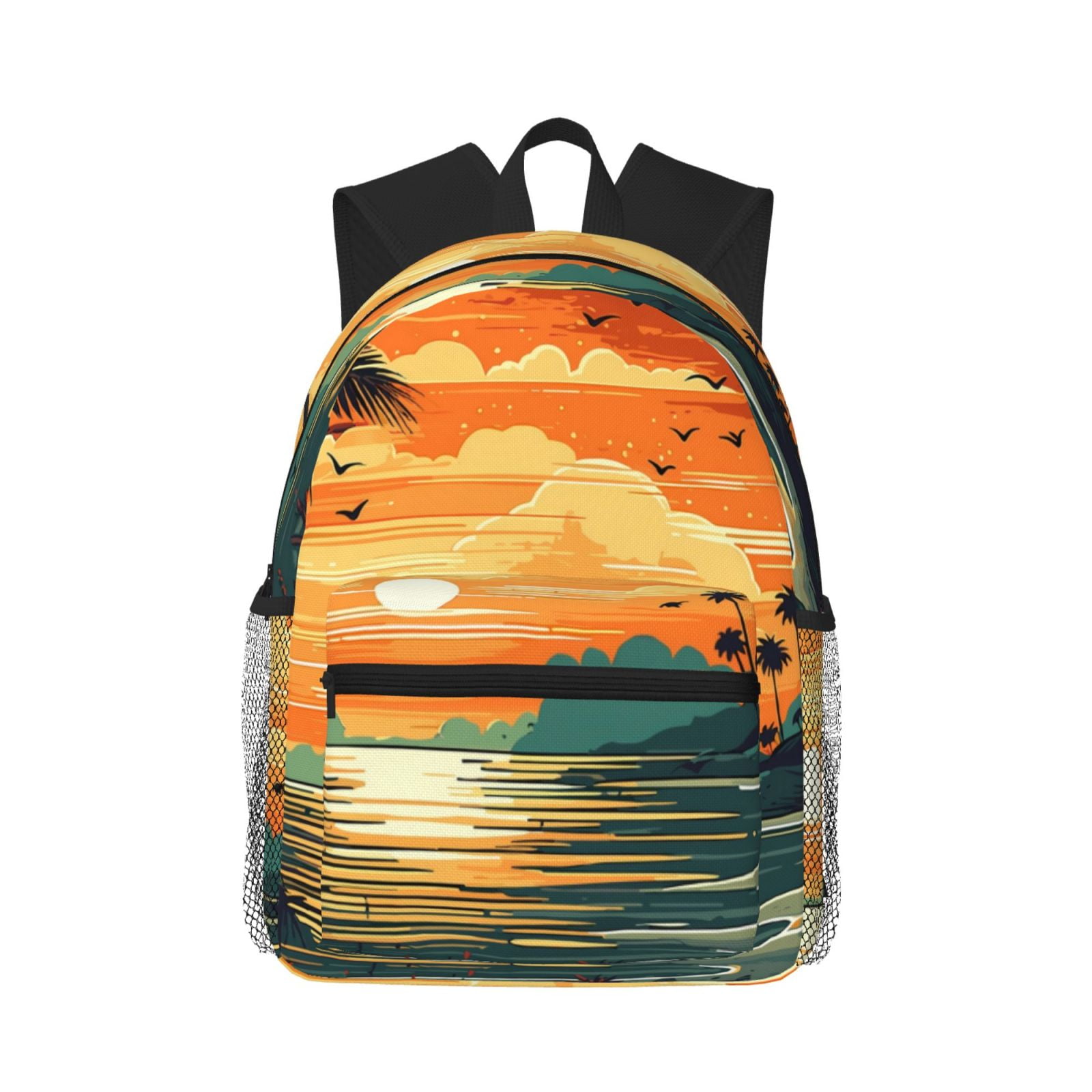 Picia Tropical Sunset Paradise Large Capacity Backpack Classic Style ...