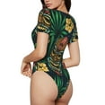 thumbnail image 1 of Picia Tropical Tribe Mask Womens One Piece Swimsuits Modest Tummy Control Bathing Suits Lace Up Slimming Swim Suit-Medium, 1 of 9