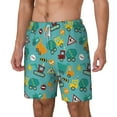 thumbnail image 1 of Picia Trucks And Excavators pattern Mens Swim Trunks with Compression Liner Stretch Beach Shorts Quick Dry with Zipper Pockets No-Chafing Board Shorts-Medium, 1 of 9