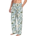thumbnail image 1 of Picia Tulips Flowers Mens Soft Woven Cotton Elastic Waistband Sleep Pajama Pant Lounge Sleep Pant With Pockets And Drawstring-Medium, 1 of 9