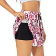 thumbnail image 1 of Picia Tulips Flowers Pattern Women's 2 in 1 Athletic Running Shorts High Waisted Workout Casual Gym Sweat Shorts with Comfy Liner Zipper Pockets-XX-Large, 1 of 9