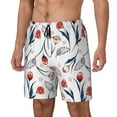 thumbnail image 1 of Picia Tulips Flowers pattern Mens Swim Trunks with Compression Liner Stretch Beach Shorts Quick Dry with Zipper Pockets No-Chafing Board Shorts-3X-Large, 1 of 9