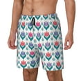 thumbnail image 1 of Picia Tulips Flowers pattern Mens Swim Trunks with Compression Liner Stretch Beach Shorts Quick Dry with Zipper Pockets No-Chafing Board Shorts-3X-Large, 1 of 9