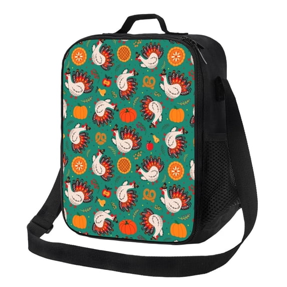 Picia Turkey And Thanksgiving1 Lunch box Lunch bag for men women Large capacity Lunchbox Reusable Lunch bags Insulated Lunch bag Lunch box cooler