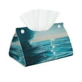 thumbnail image 1 of Picia Turquoise Ocean Reflection Pattern Long Tissue Box Cover,PVC Leather Triangle Holder,Tissue Box Holder with Magnetic Bottom,Facial Paper Organizer Dispenser-7.9"X4.9"X4.5", 1 of 9