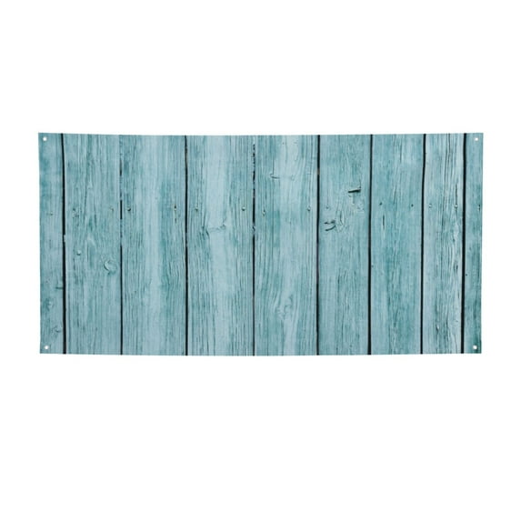 Picia Turquoise Wooden1 Pattern Party Banner, Festive Decoration, Holiday Banner, Celebration Decor, Event Banner, Reusable Party Banner-Small