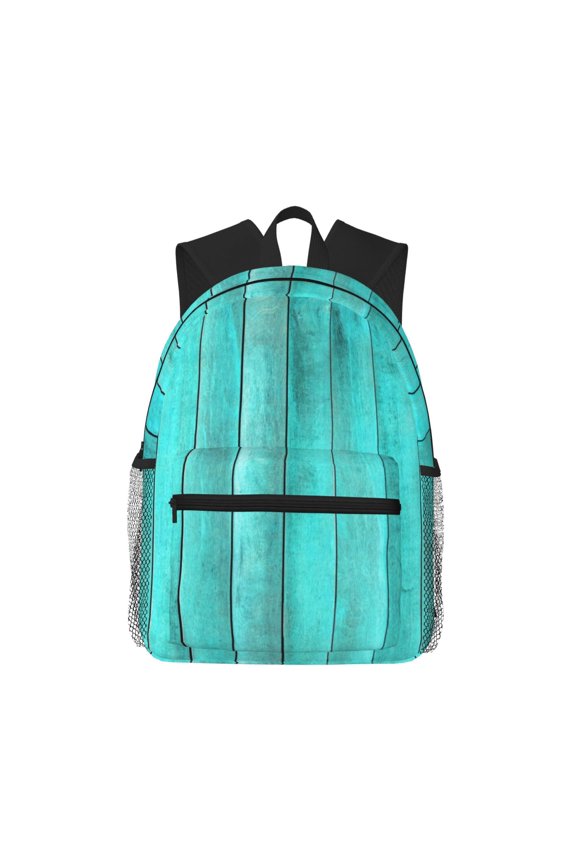 Turquoise Wooden2 Large Capacity Backpack Classic Style Backpack Casual Backpack Water-Resistant School Work Travel Outdoor Backpack