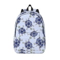 thumbnail image 1 of Picia Turtle with Blue Stones Printed Canvas Daypack - Stylish and Durable Vintage Compact Backpack - Class, Work, Travel, or Laptop Bookbag,Organized Compartments-Small, 1 of 6