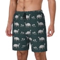 thumbnail image 1 of Picia Turtle Chrysanthemum pattern Mens Swim Trunks with Compression Liner Stretch Beach Shorts Quick Dry with Zipper Pockets No-Chafing Board Shorts-Medium, 1 of 9
