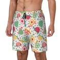 thumbnail image 1 of Picia Turtle Flower pattern Mens Swim Trunks with Compression Liner Stretch Beach Shorts Quick Dry with Zipper Pockets No-Chafing Board Shorts-X-Large, 1 of 9