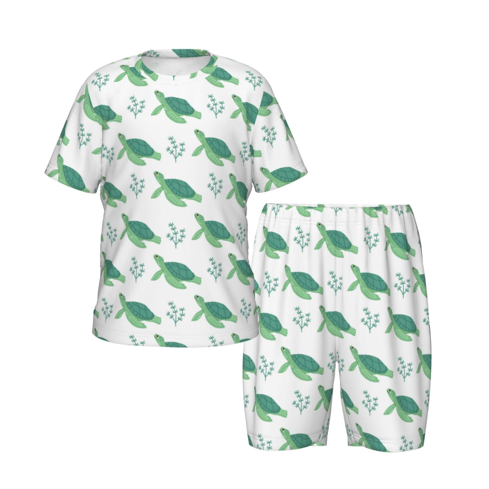 Kissy Kissy Love Boys Short Pajamas - Green Playful Turtles main image 1
