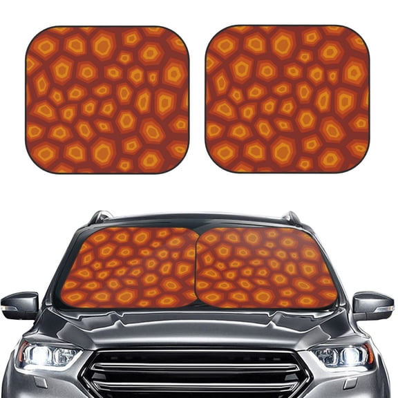 Picia Turtle Shell 2 Piece Car Windshield Sun Shade Foldable | Foldable Sun Shield for Front Window Blocks UV Rays and Keeps Your Vehicle Cool-Medium