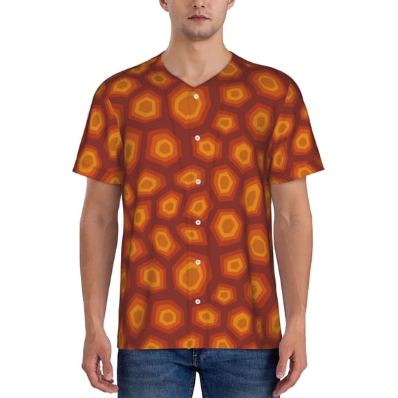 Picia Turtle Shell Pattern Mens Polo Shirts Quick Dry Short Sleeve Golf T Shirt Performance Moisture Wicking Casual Workout Baseball T-shirt-Small