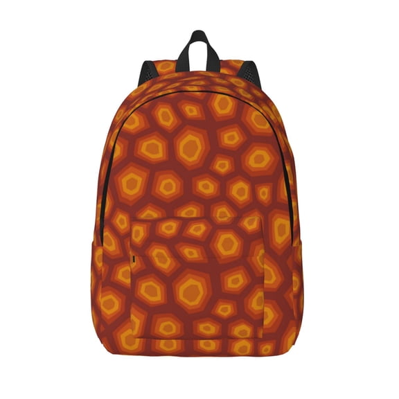 Picia Turtle Shell Printed Canvas Daypack - Stylish and Durable Vintage Compact Backpack - Class, Work, Travel, or Laptop Bookbag,Organized Compartments-Small