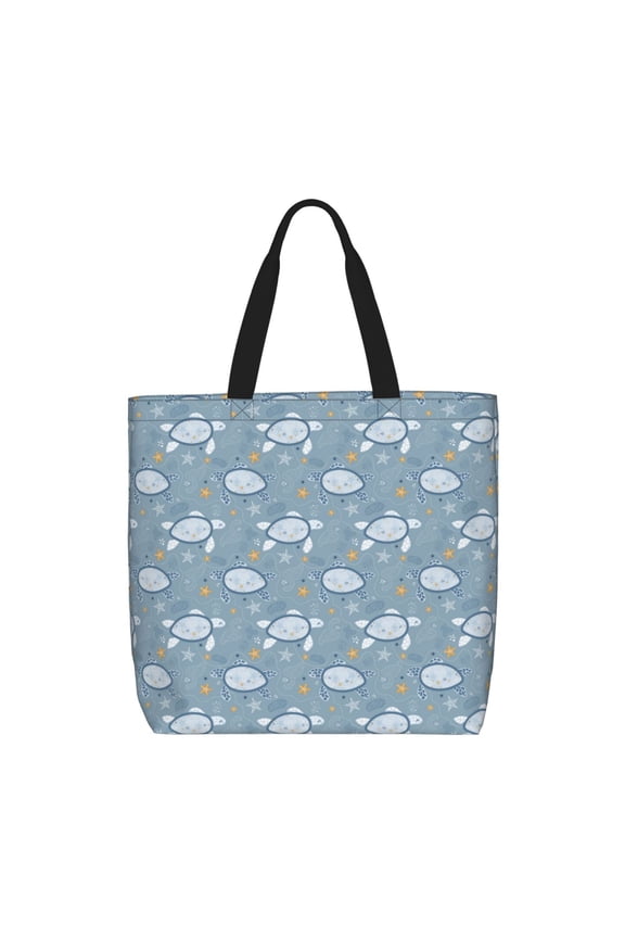 Turtle for Tote Bag for Women with Zipper, Gym Tote with Compartments, Laptop Work Tote Nurse Dance Yoga Bag for Sport, Travel