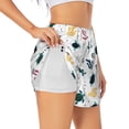 thumbnail image 1 of Picia Turtles And Corals Pattern Women's 2 in 1 Athletic Running Shorts High Waisted Workout Casual Gym Sweat Shorts with Comfy Liner Zipper Pockets-Large, 1 of 9