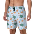 thumbnail image 1 of Picia Turtles And Goldfish pattern Mens Swim Trunks with Compression Liner Stretch Beach Shorts Quick Dry with Zipper Pockets No-Chafing Board Shorts-3X-Large, 1 of 9