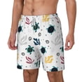 thumbnail image 1 of Picia Turtles And Corals pattern Mens Swim Trunks with Compression Liner Stretch Beach Shorts Quick Dry with Zipper Pockets No-Chafing Board Shorts-Large, 1 of 9