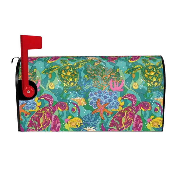 Picia Turtles Magnetic Mailbox Cover Standard Size-25.5x21 in