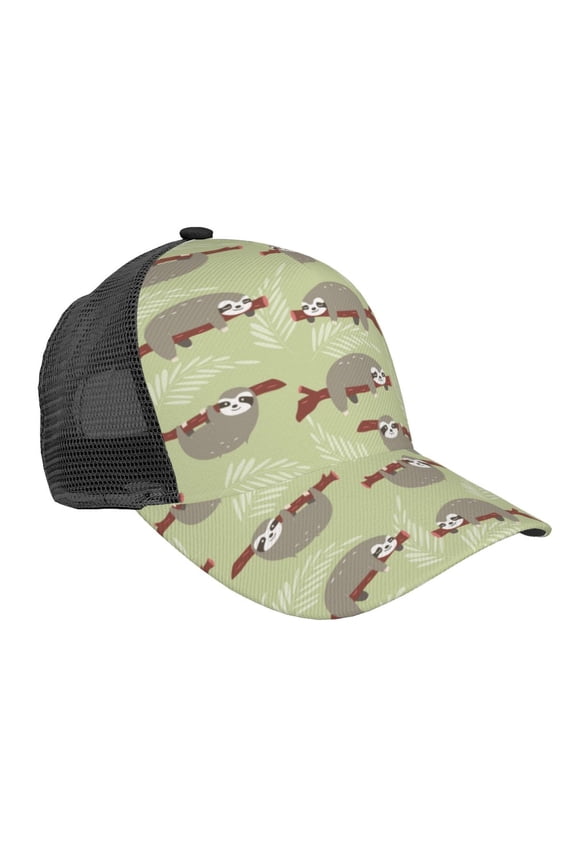 Twig Sloth Pattern Trucker Hat,Baseball Cap,Sun Protection Cap,Stylish Headwear,Leisure Cap,Outdoor Sports Cap